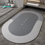大江科技绒浴室地垫防滑吸水50x80cm 贝加尔浅灰