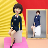 陶的传人软陶人偶泥人真人定制 ai照片diy玩偶手办制作人物3d立体人像塑像 18厘米单人