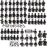 跃越兼容积木人仔批发特警小颗粒现代军事特种兵全套儿童模型玩具 (随机)8特警+20武器+10盾牌 随机人仔武器