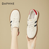 达芙妮平底休闲鞋女德训鞋2024春夏季新款女鞋百搭板鞋学生运动小白鞋女 红色 36