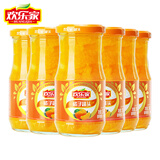 欢乐家 水果罐头256g*6瓶 黄桃橘子杨梅菠萝雪梨糖水罐头休闲零食品整箱 橘子罐头256g*6瓶