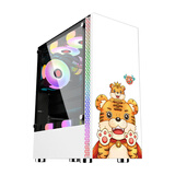 玩嘉 铠甲皮卡丘电脑机箱ATX玻璃侧透电竞游戏matx炫酷网吧主机箱（支持120/240冷排）