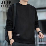 JEEP SPIRIT吉普卫衣男秋冬季男士麂皮绒长袖T恤男装休闲宽松潮流上衣服