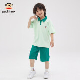 大嘴猴（paul frank）儿童套装2023夏季男童女童时尚休闲百搭简约套装 薄荷绿 160