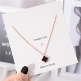 戚小米项链女百搭时尚简约锁骨链气质小众闺蜜潮吊坠实用送女朋友礼物 双面四叶草