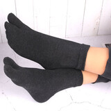 新帅【5双装】日本二趾袜子男士木屐袜吸汗透气运动中筒分趾袜男二指头脚趾棉袜 黑色5双