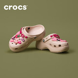 crocs卡骆驰厚底云朵洞洞鞋时尚百搭户外沙滩鞋女鞋|206750 石英粉-6UR（含智必星） 36 /37(230mm)