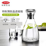利快 凉水壶大容量水壶家用冷水壶凉水杯饮料果汁茶壶耐热玻璃 透明 1500ml 1只