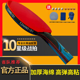 TZHANSIDI正品乒乓球拍专业级单拍横拍碳纤维兵兵十星八星省训专用成品DIY 10星精品款 （长柄横拍）*1个