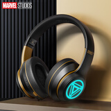 迪士尼【漫威联名 | HIFI动圈】头戴式蓝牙耳机重低音降噪耳麦运动音乐电竞游戏手机电脑通用男女生款 钢铁侠（黑金）