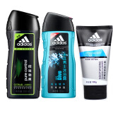 阿迪达斯（adidas） 男士洗发水沐浴露套装组合 控油洗发+冰点250ml+泡沫洁面
