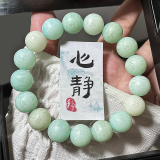 灵月阁六字真言白玉菩提子手串男女士手链手持文玩佛珠盘玩情人节礼物 天空蓝六字真言12mm 无规格