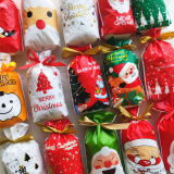 阿宝丽圣诞节圣诞老人糖果袋子苹果袋抽绳袋束口袋创意礼品袋随机20个装