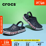 crocs卡骆驰洞洞鞋贝雅卡骆班轻便耐磨一脚蹬休闲鞋|205089 深蓝/辣椒红-4CC 41/42(260mm)