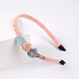 倾欣 韩版儿童发饰发箍女童宝宝发卡爱心发夹可爱公主防滑布艺包边发带不伤发学生洗脸头饰女生发圈 花朵款【粉+浅蓝】