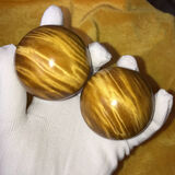 小木缘生 金丝楠木天然水波手握球5cm手球保健球文玩手把件按摩球实心球 金丝楠带水波保健球 一对 5.0cm