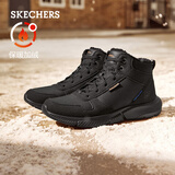 斯凯奇（Skechers）短靴男士秋季加绒保暖工装靴宽楦软底中帮靴户外休闲鞋棉鞋
