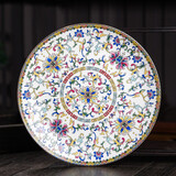 LICHEN 景德镇陶瓷盘子家用中式骨碟子餐具珐琅彩描金系列福字 中国白7英寸 1个 17.7cm 1个