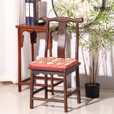 李氏明株 红木家具 非洲鸡翅木（学名非洲崖豆木） 中式小官帽椅子 实木换鞋凳家用靠背椅实木椅 大号+坐垫