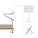 云之爵抬头看书架阅读架读书架懒人书架悬臂升降看书神器儿童立式桌面书支架考研读书阅读看书支架可调节书夹 桌面两用带环形灯