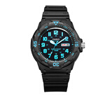 卡西欧（CASIO）男女表学生手表运动手表 夜光防水石英表带星期日历腕表 【热门】黑表蓝字MRW-200H-2B