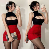 山茶蜜桃 情趣内衣女性感秘书包臀裙紧身纯欲cos制服大胸角色扮演攻速战袍