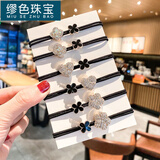 缪色（MiU Se）四叶草头绳女高弹力耐用网红满钻感百搭扎头马尾皮筋发饰发圈 新款满钻混款6件套ZH A16-102