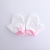 小猪球球 婴儿手套防抓透气抽绳防吃手指脸棉新生儿婴幼儿宝宝护手套 戒吃手纯棉粉色