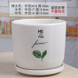 裕轩堂简约白色花盆陶瓷高款创意家用带托盘绿萝吊兰蝴蝶兰多肉盆栽绿植 7249470 14厘米左右