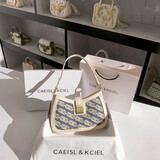 CAEISL & KCIELCK2025新款女包小众原创设计高级感链条布腋下包女单肩法棍包 白色 专柜高档品质