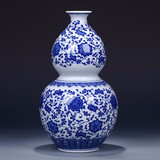 loyo景德镇花瓶青花瓷摆件瓷器工艺品新中式仿古陶瓷博古架装饰品瓷瓶 缠枝莲葫芦瓶+匠心打造