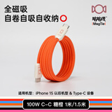 CANDYSIGN制糖工厂MagTie全磁吸贴贴线100W USB C-C糖橙1.5米苹果iPhone18充电线数据线5A快充笔记本电脑