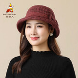 稻草人女士帽子气质优雅渔夫帽秋冬季新款时尚百搭保暖盆帽时尚洋气 红色
