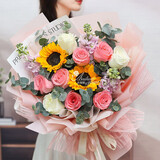 百花馆鲜花速递花礼向日葵真花束生日礼物送老师女生长辈同城配送小时达 迷人的你|BB52