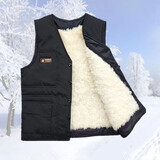 义澜王羊毛马甲男皮毛一体秋冬季保暖背心马夹加厚中老年人羊皮爸爸棉衣