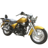 杰帆（JF）摩托车跑车可上牌电喷跨骑太子款复古街车跨骑叛逆者骑士车  黄色