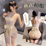 霏慕 新中式包臀裙情趣内衣高档战袍性感约会睡衣女激情套装 6274淡黄