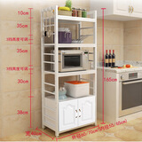 思臣简易厨房架子落地置物架多层收纳架子家用调料架储物架 5层白架白色板/欧式门 长60