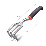 篱园盆栽小铲子种花养花铁锹松土花铲园艺种植多肉工具三件套家用耙子 黑柄铝合金三齿耙