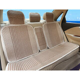 鸣帆 汽车坐垫主驾驶夏季凉垫单个冰丝座垫后排单片编织通风透气全包围车用一张通用座套 咖啡色后排三人