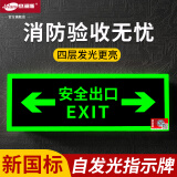 杰澜斯自发光夜光荧光消防应急疏散安全出口指示灯指示牌无需电源免接电 双向安全出口