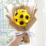 盛世泰堡向日葵永生花束生日礼物干花香皂花生日礼物送女友礼袋装