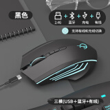 适用联想拯救者Y9000P无线鼠标Y7000P游戏笔记本R9000P X K可充电 【有线/无线/蓝牙三模】黑色