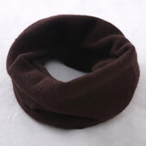 春秋薄款羊绒围脖男女套头护颈纯色保暖脖套防寒针织围巾百搭假领 咖啡色
