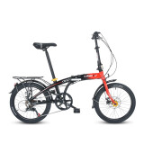 狼途（Langtu） 铝合金20寸折叠自行车成人学生男女变速超轻便携单车免安装KW027 黑红渐变 20寸