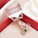 海雯妮饰品 可爱猫咪精灵胸花 人造猫眼石 毛衣别针 女男士西服胸针 金彩色815