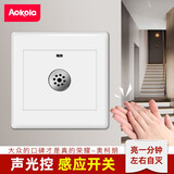 奥柯朗 光控开关楼道智能感应开关86型面板声控开关延时开关 二线 声控 开关
