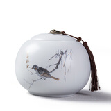 宸雅 陶瓷茶叶罐大号密封储茶罐储存罐储物罐哥窑罐子茶叶盒礼盒包装 如意哑光鹊上枝头（不含礼盒）