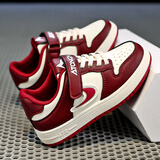 李宁天波品牌断码女童鞋子2025新款秋季儿童时尚运动鞋中大童低帮软底板鞋 酒红 30