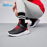 361°童鞋 儿童运动鞋25冬季男女童3-14岁皮革校园跑鞋 黑41
